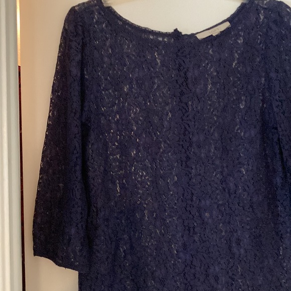 LOFT Like New Lace Top 3/4 Sleeve Length Size M - Picture 2 of 9